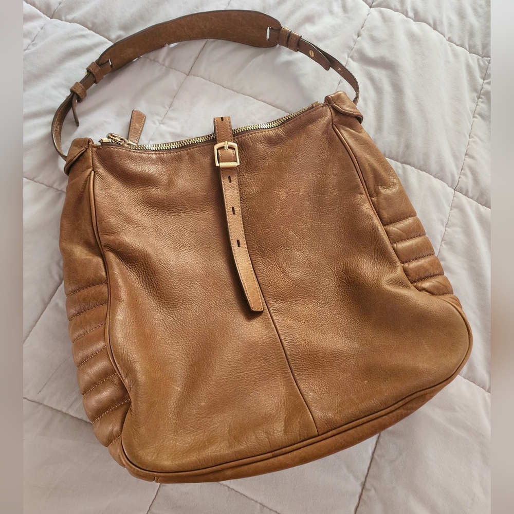 J. Crew Tan Leather Hobo Bag